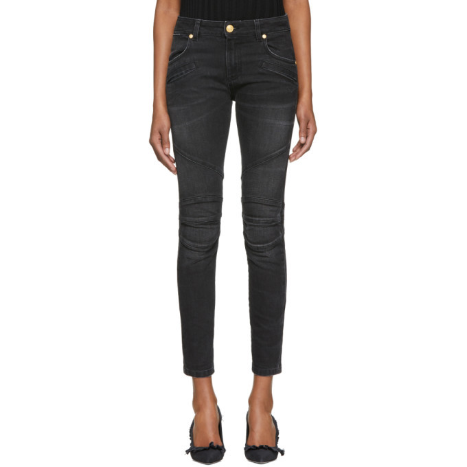 Pierre Balmain Black Biker Jeans