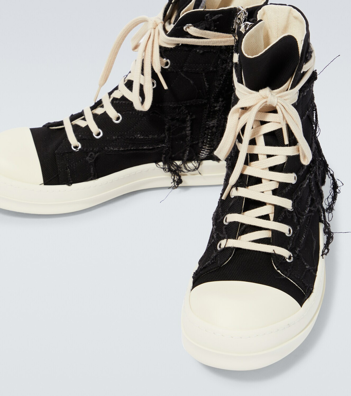 DRKSHDW by Rick Owens - Distressed denim sneakers