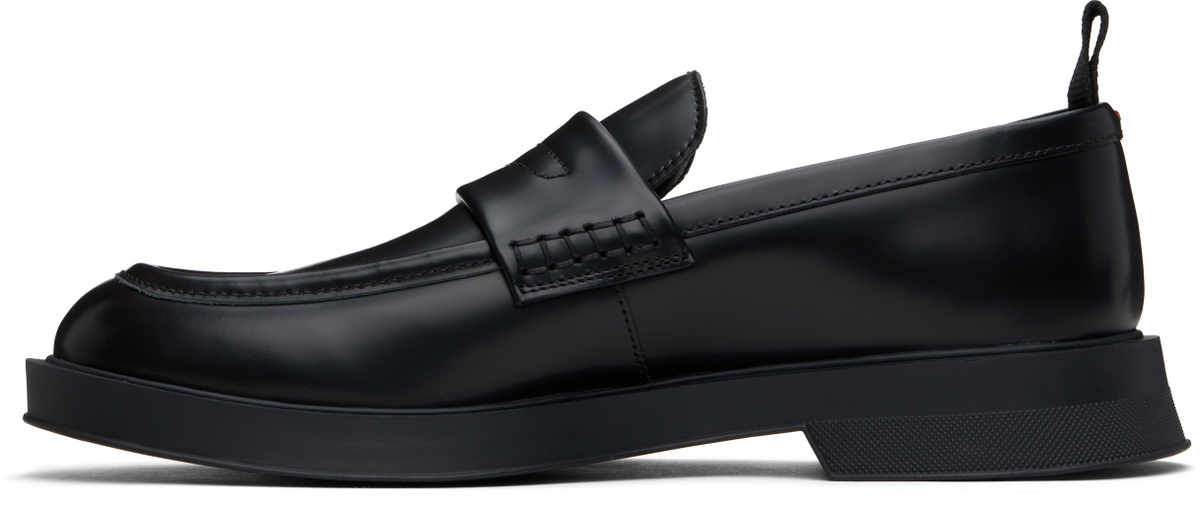 Hugo Black Brush-Off Leather Loafers