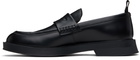 Hugo Black Brush-Off Leather Loafers