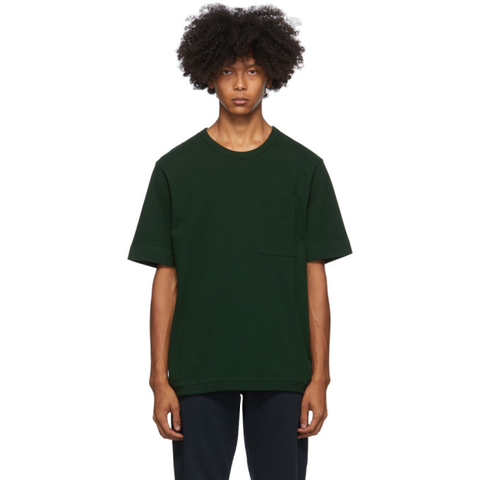 トップス DRIES VAN NOTEN Dark Green L/S T-shirt Dries Van Noten Green Thick T-Shirt Dries Van Noten