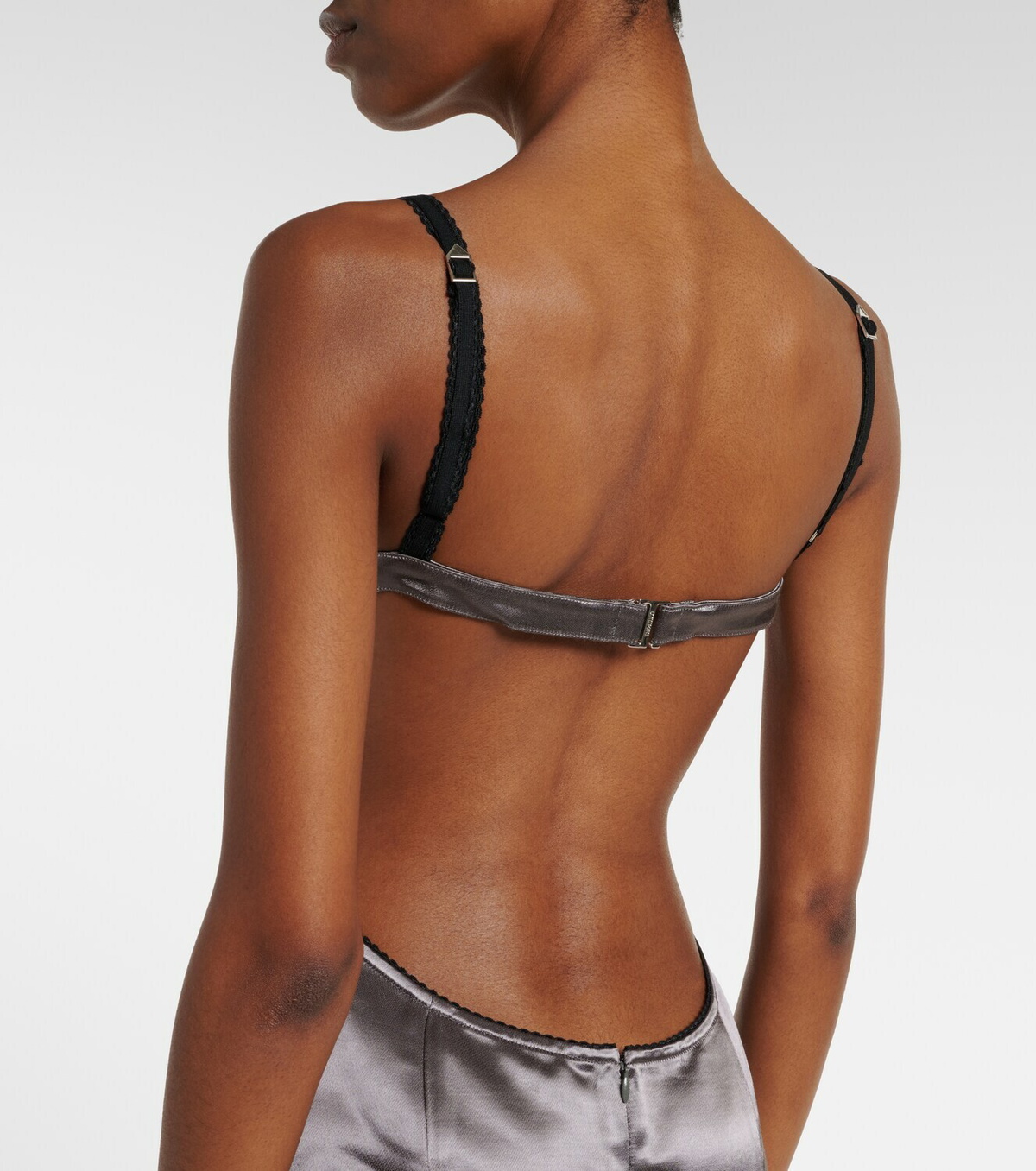 The Attico Open-back satin midi dress