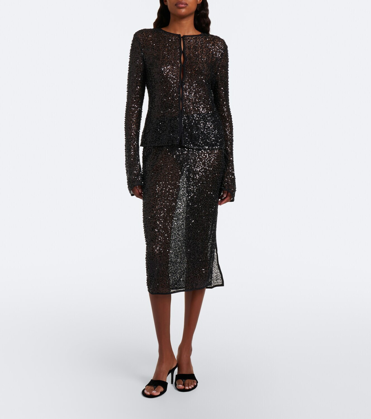 SIR Cassia sequined midi skirt