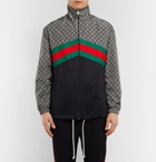 Gucci - Webbing-Trimmed Logo-Print Nylon and Tech-Jersey Track Jacket - Men - Multi