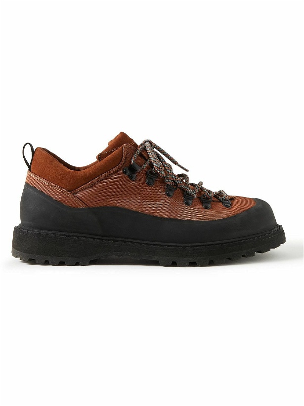 Photo: Diemme - Roccia Basso Suede and Rubber-Trimmed Canvas Hiking Boots - Orange