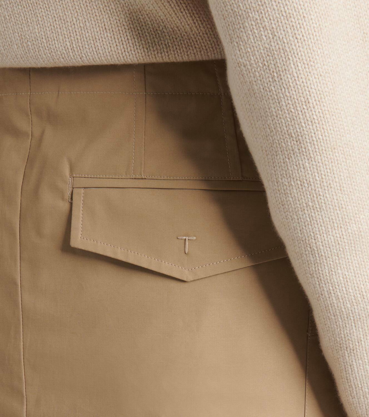 Tod's Tie-detail coated cotton midi skirt