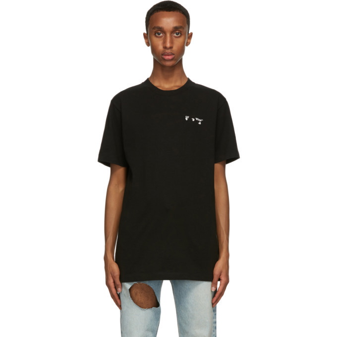 Photo: Off-White Black Chest Embroidered Logo T-Shirt