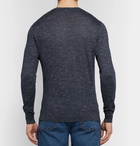 Ermenegildo Zegna - Slim-Fit Melange Cashmere, Silk and Linen-Blend Sweater - Men - Charcoal