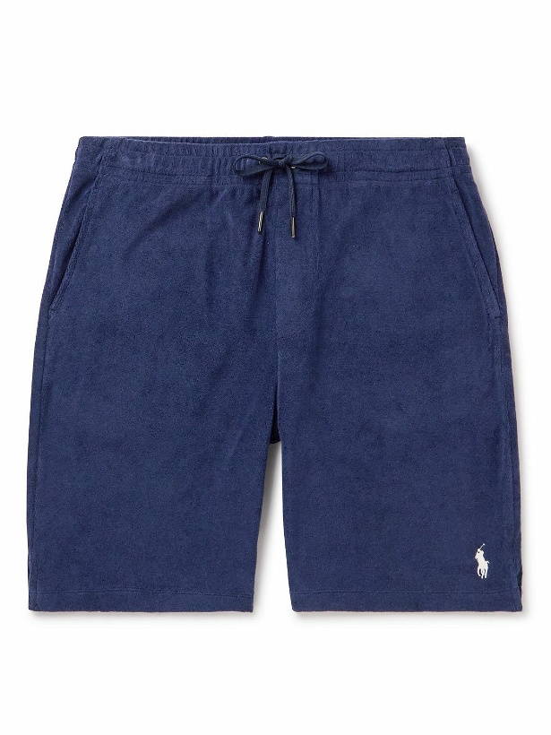 Photo: Polo Ralph Lauren - Straight-Leg Cotton-Blend Terry Drawstring Shorts - Blue