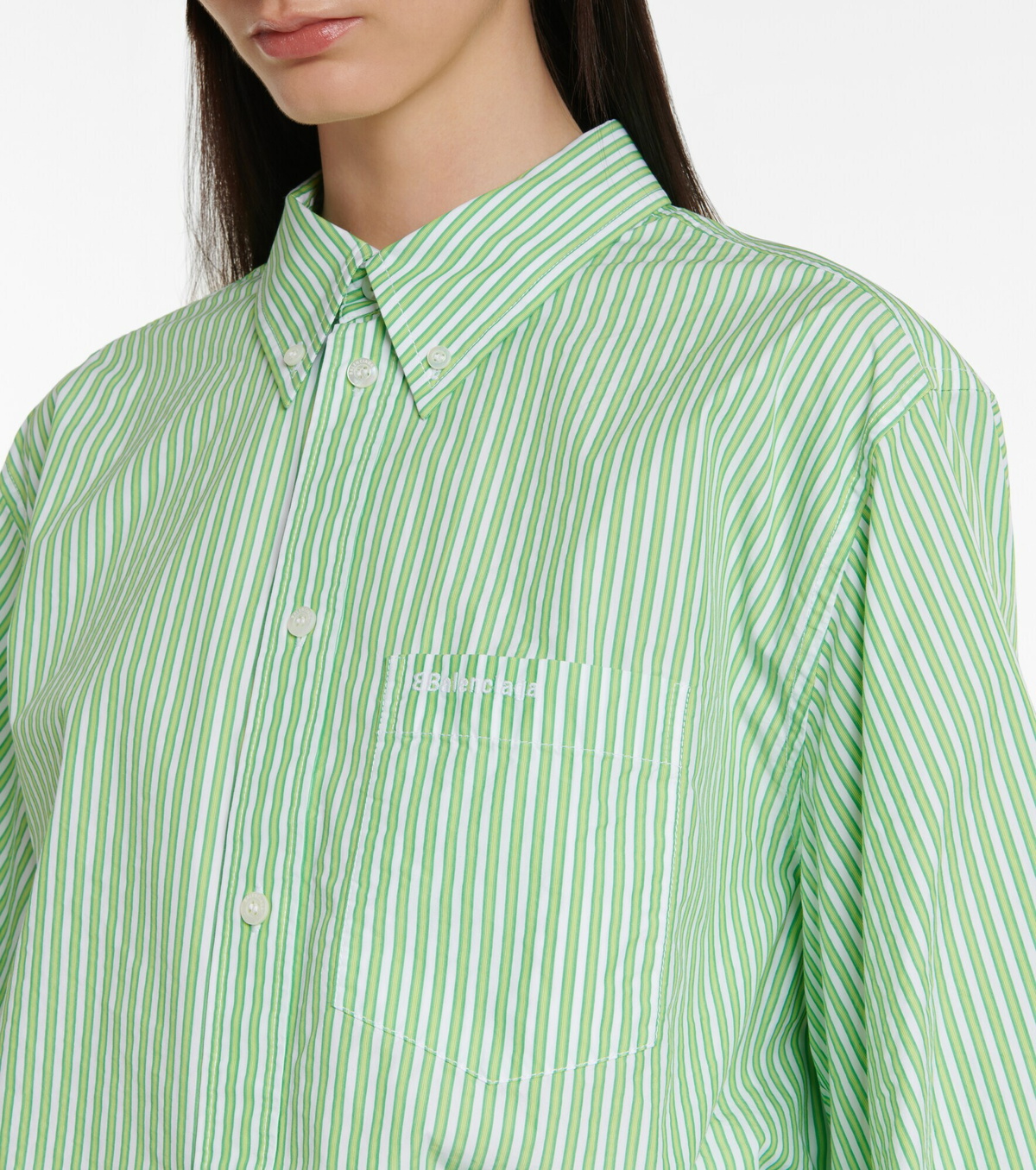 Balenciaga - Twisted Swing BB Corp cotton-blend shirt Balenciaga