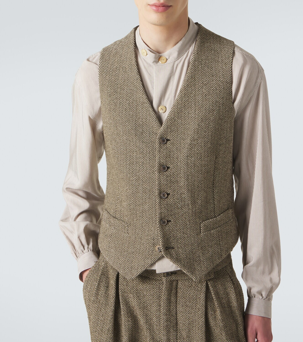 Giorgio Armani Cotton and wool-blend vest