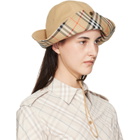 Burberry Beige Check Brim Gabardine Hat