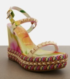 Christian Louboutin Pyra Clou studded floral chiné espadrille wedges