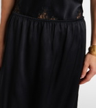 Nili Lotan Thea lace-trimmed silk midi skirt