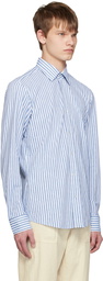 BOSS White & Navy Striped Shirt