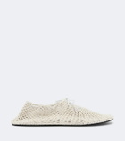 Christen Mandala crochet leather-trimmed flats