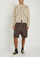 Rick Owens Heizer Flight Canvas Bomber Jacket Sand