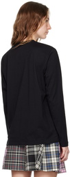 MSGM Black Impact Mini Logo Long Sleeve T-Shirt