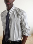 SAINT LAURENT - Striped Cotton Shirt - Black
