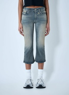 Balenciaga Cropped Distressed Denim Jeans
