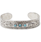 Peyote Bird - Sterling Silver Turquoise Cuff - Silver