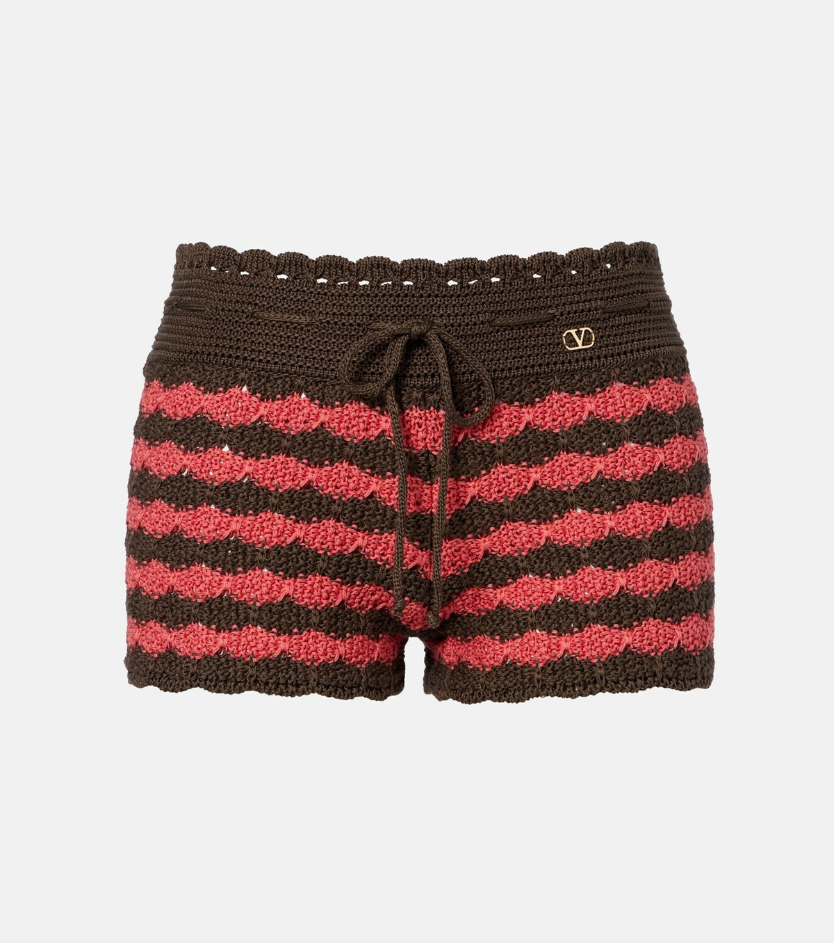 Valentino Striped knitted cotton shorts