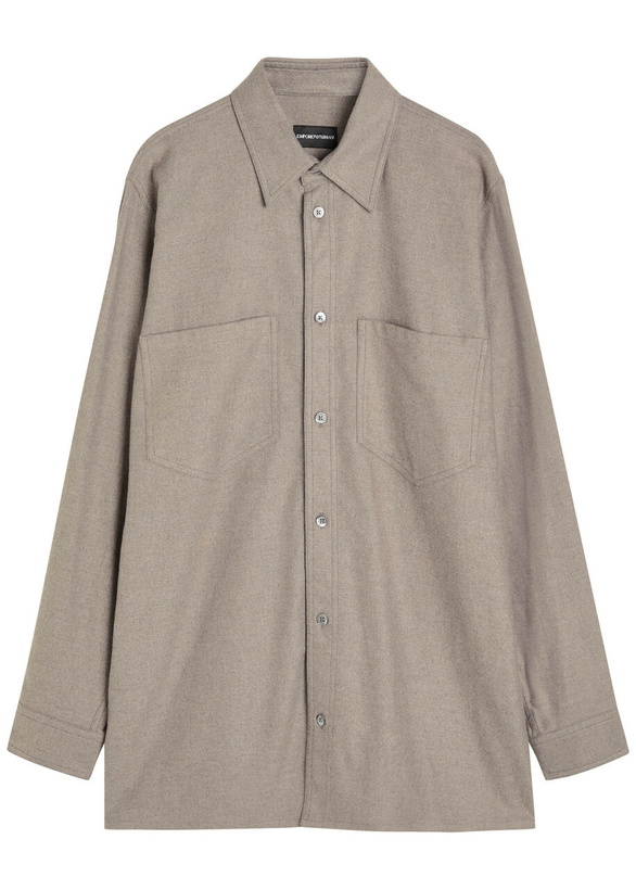 Photo: Emporio Armani Flannel Overshirt Grey