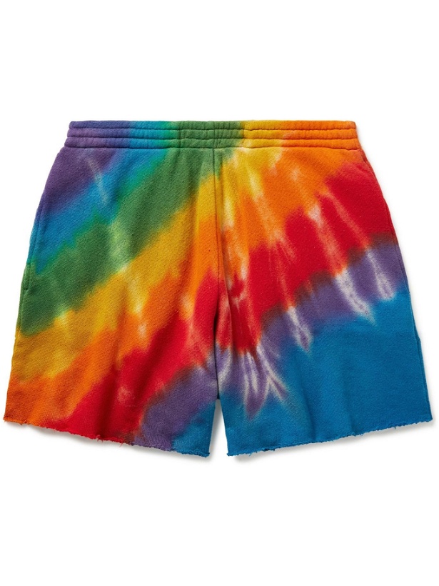 Photo: THE ELDER STATESMAN - Rainbow Void Wide-Leg Tie-Dyed Cotton and Cashmere-Blend Shorts - Multi