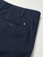 Canali - Straight-Leg Garment-Dyed Stretch-Cotton Twill Trousers - Blue