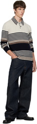 Paul Smith Off-White Stripe Wool Polo Sweater