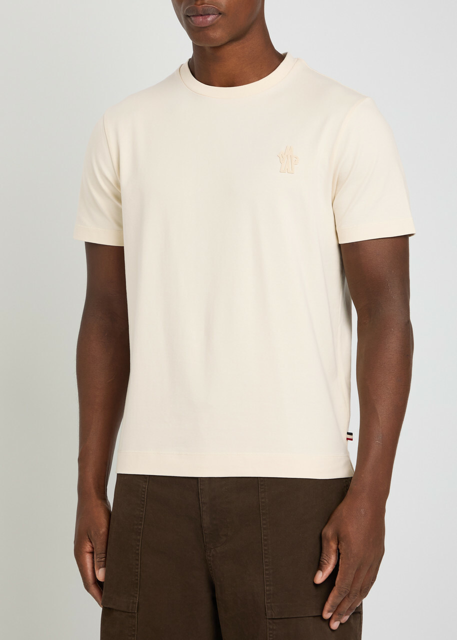 Moncler Grenoble Logo-appliquéd Cotton T-shirt set of Three Ecru