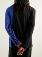 Moncler Genius - adidas Originals Logo-Appliquéd Panelled Cotton-Piqué and Jersey T-Shirt - Blue