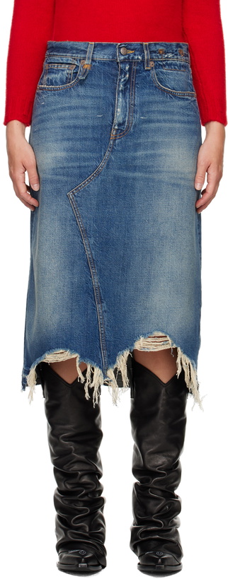 Photo: R13 Blue Jesse Denim Midi Skirt