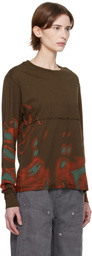 Eckhaus Latta Brown Lapped Long Sleeve T-shirt