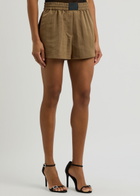 Helmut Lang Creased-effect Nylon Shorts Brown