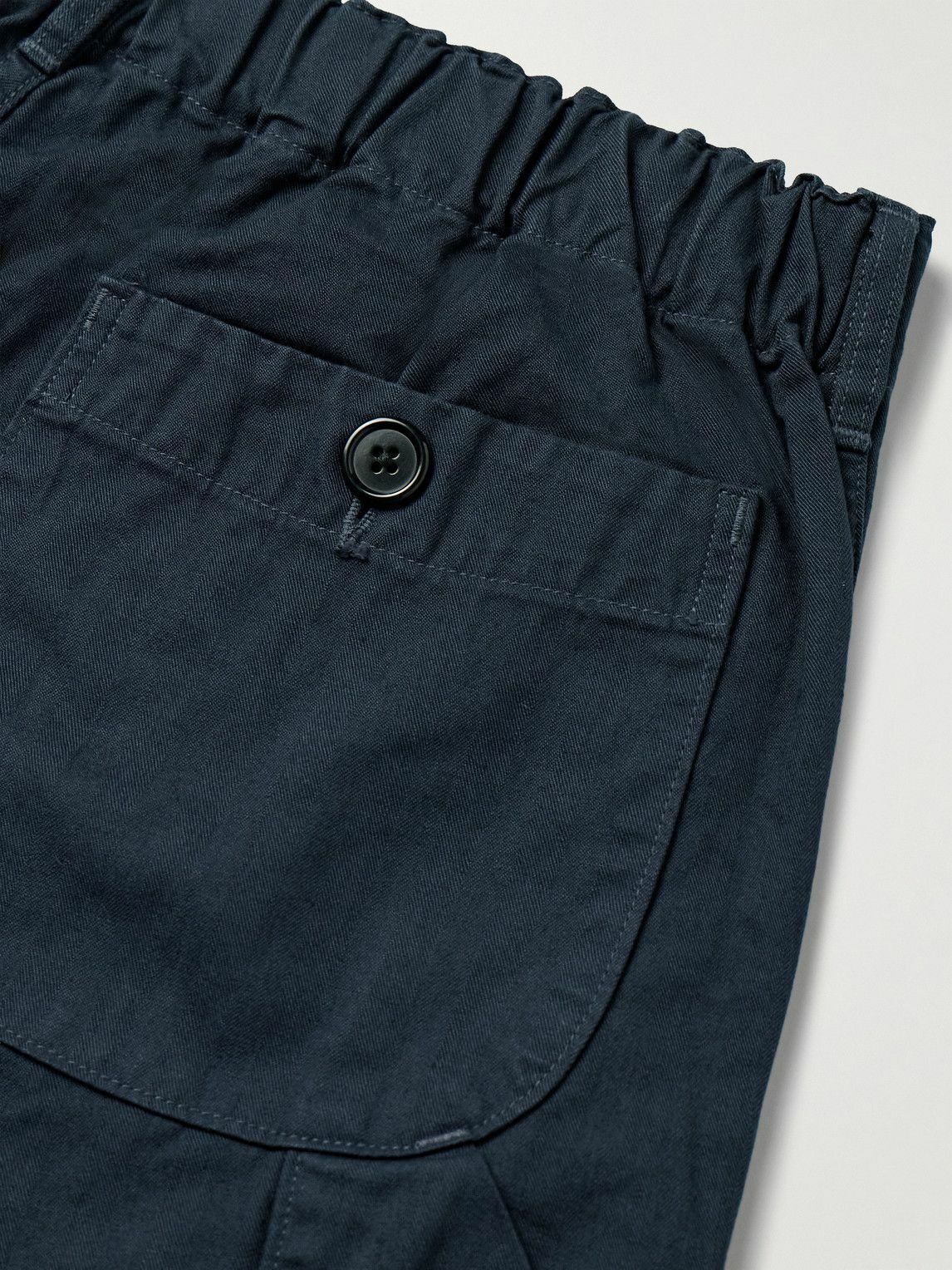OrSlow - Straight-Leg Herringbone Cotton Trousers - Blue