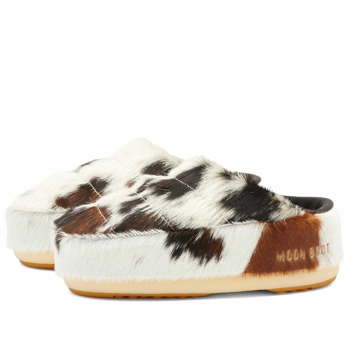 Moon Boot Women's Pony Skin Mules in Cow Print Moon Boot