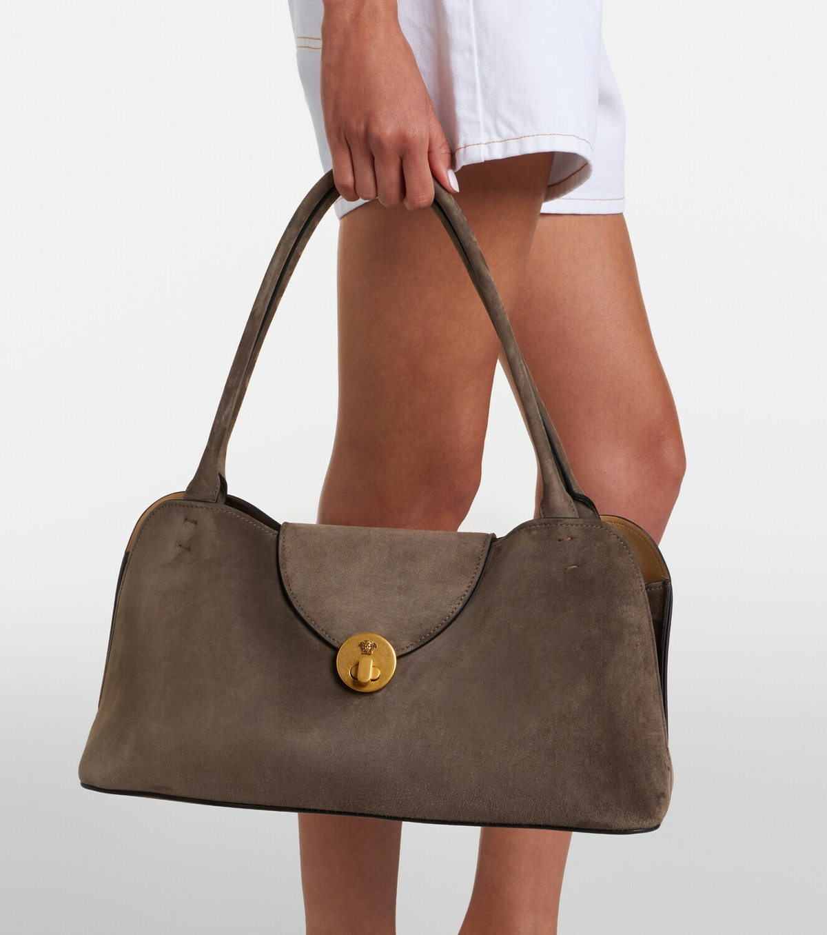 Versace Vivian suede shoulder bag