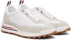 Thom Browne White & Beige Nylon Tech Runner Sneakers
