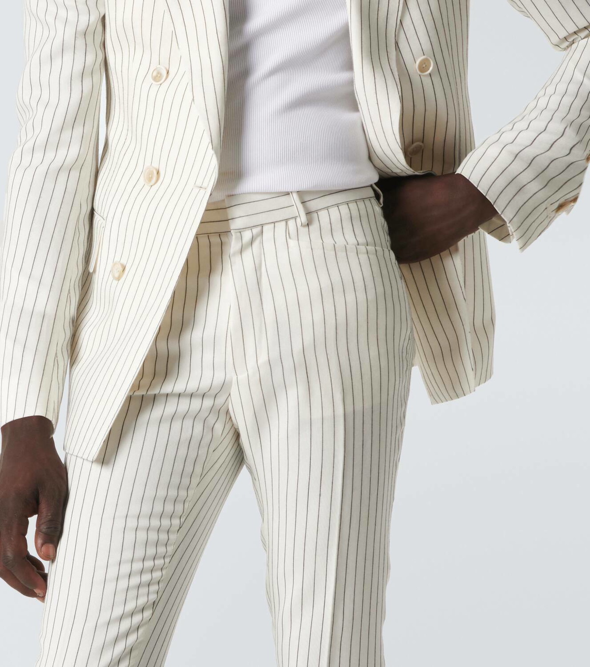 パンツ Tom Ford Pantalone Rigato In Lana TOM FORD High-Rise Compact Virgin Wool Bootcut Pants