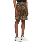 Dolce and Gabbana Brown Leopard Bermuda Shorts