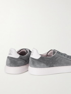 BRUNELLO CUCINELLI - Leather-Trimmed Suede Sneakers - Gray
