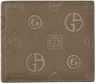 Giorgio Armani Brown Embossed Logo Bifold Wallet
