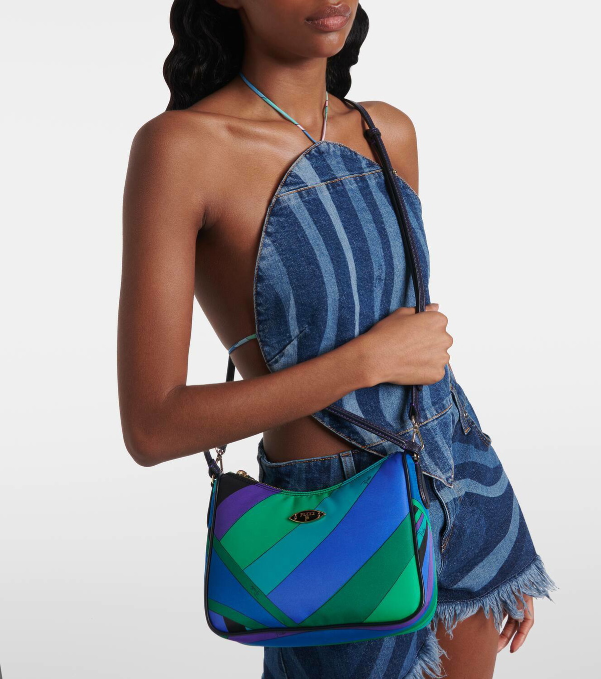 Pucci Yummy leather-trimmed shoulder bag