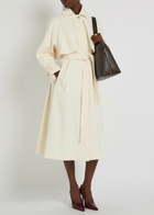 Herno Belted Woven Trench Coat Off White