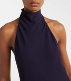 Alaïa Asymmetric halterneck midi dress