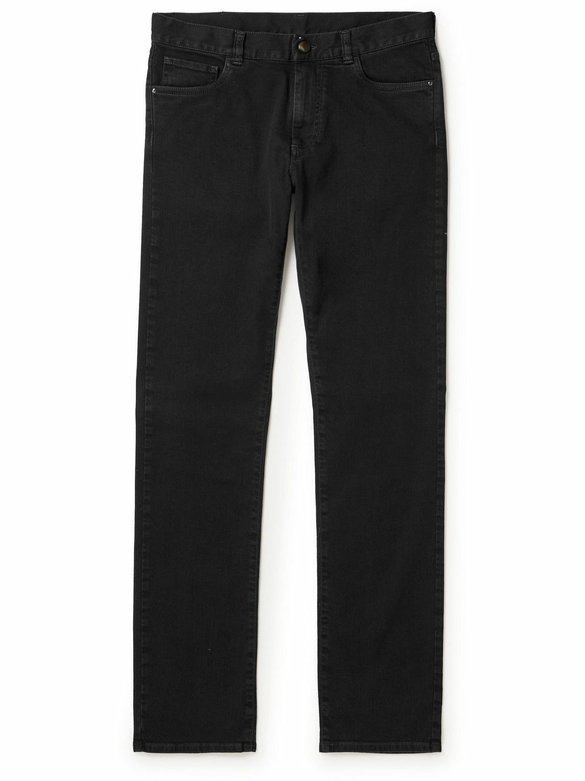 Canali - Slim-Fit Straight-Leg Stretch-Denim Jeans - Black Canali