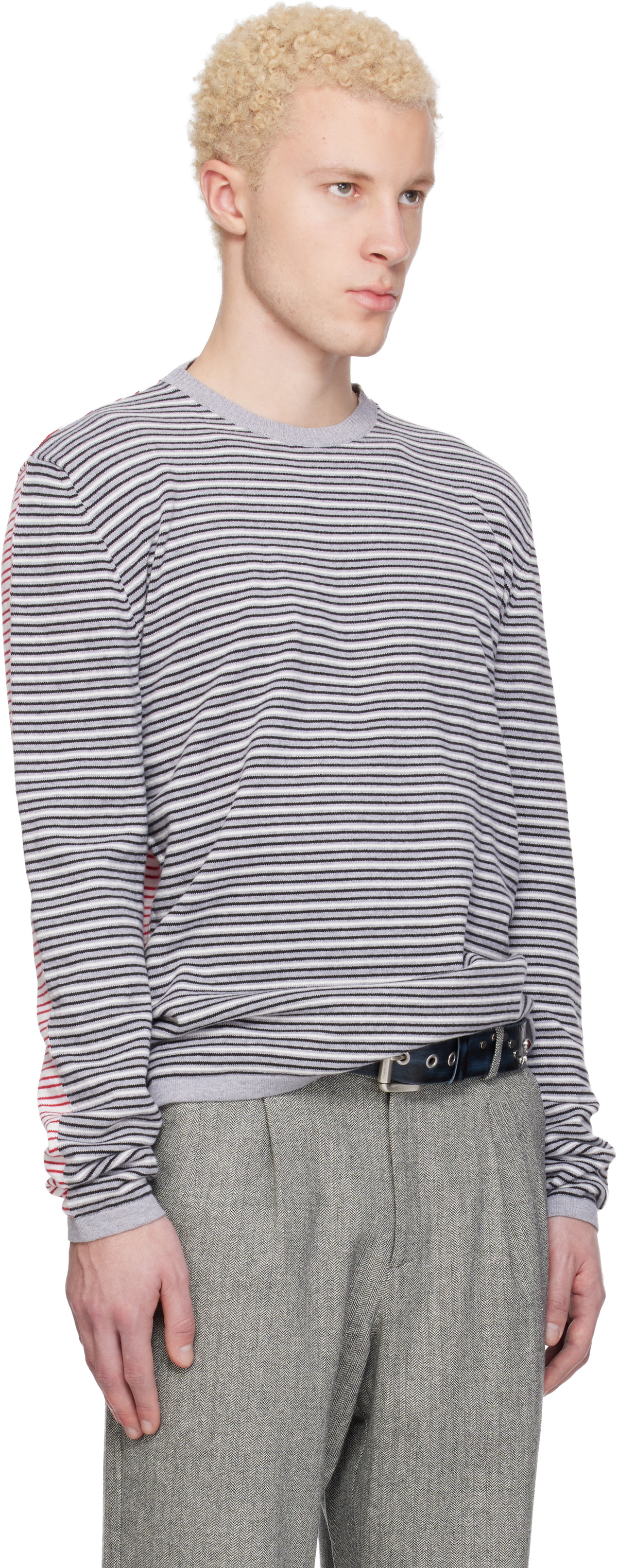 Gimaguas Gray & Red Pablo Stripes Sweater