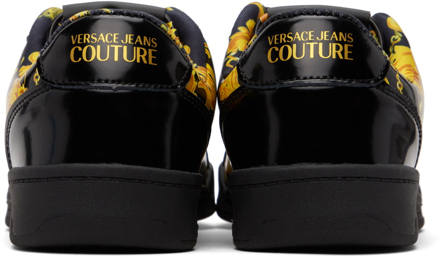Versace Jeans Couture Black & Gold Brooklyn Sneakers Versace