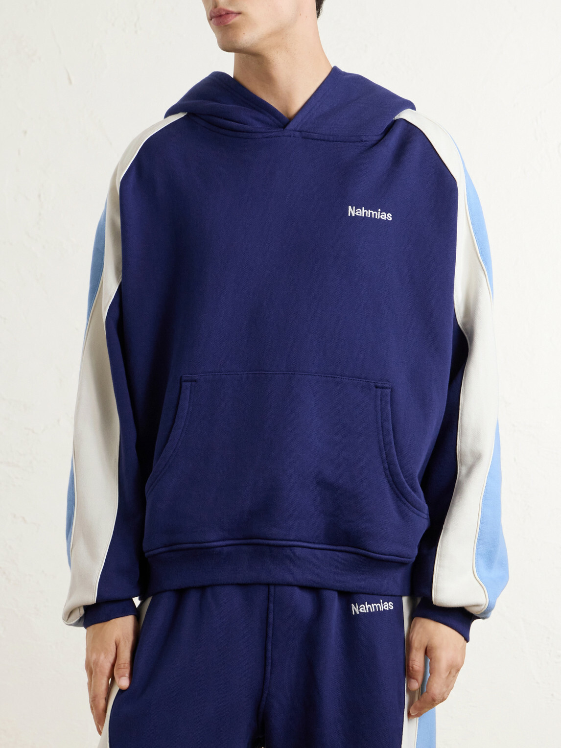 NAHMIAS - Ollie Logo-Embroidered Cotton-Jersey Hoodie - Blue